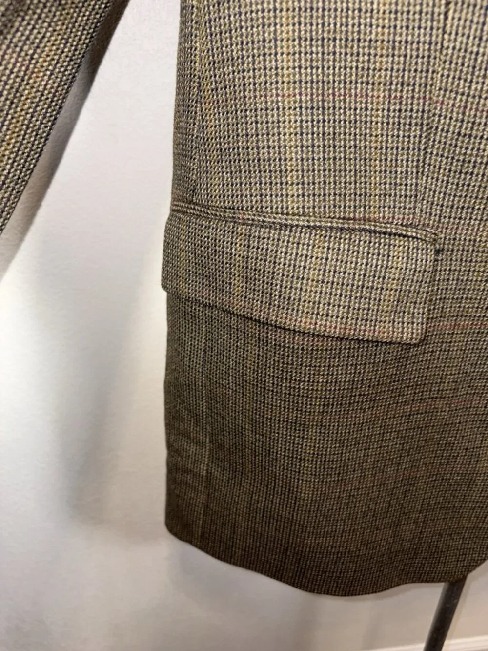 Izod Woolmark Hounds Tooth 100% Wool Blazer Sport Coat Men 43 Regular